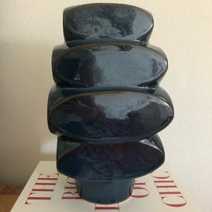 West Elm Blue Ceramic Vase